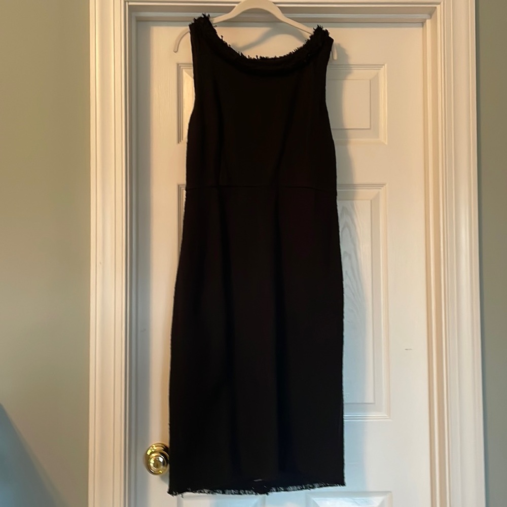 J.Crew Sheath Dress in Textured Fringe Tweed (Black) (T12) (NWT)